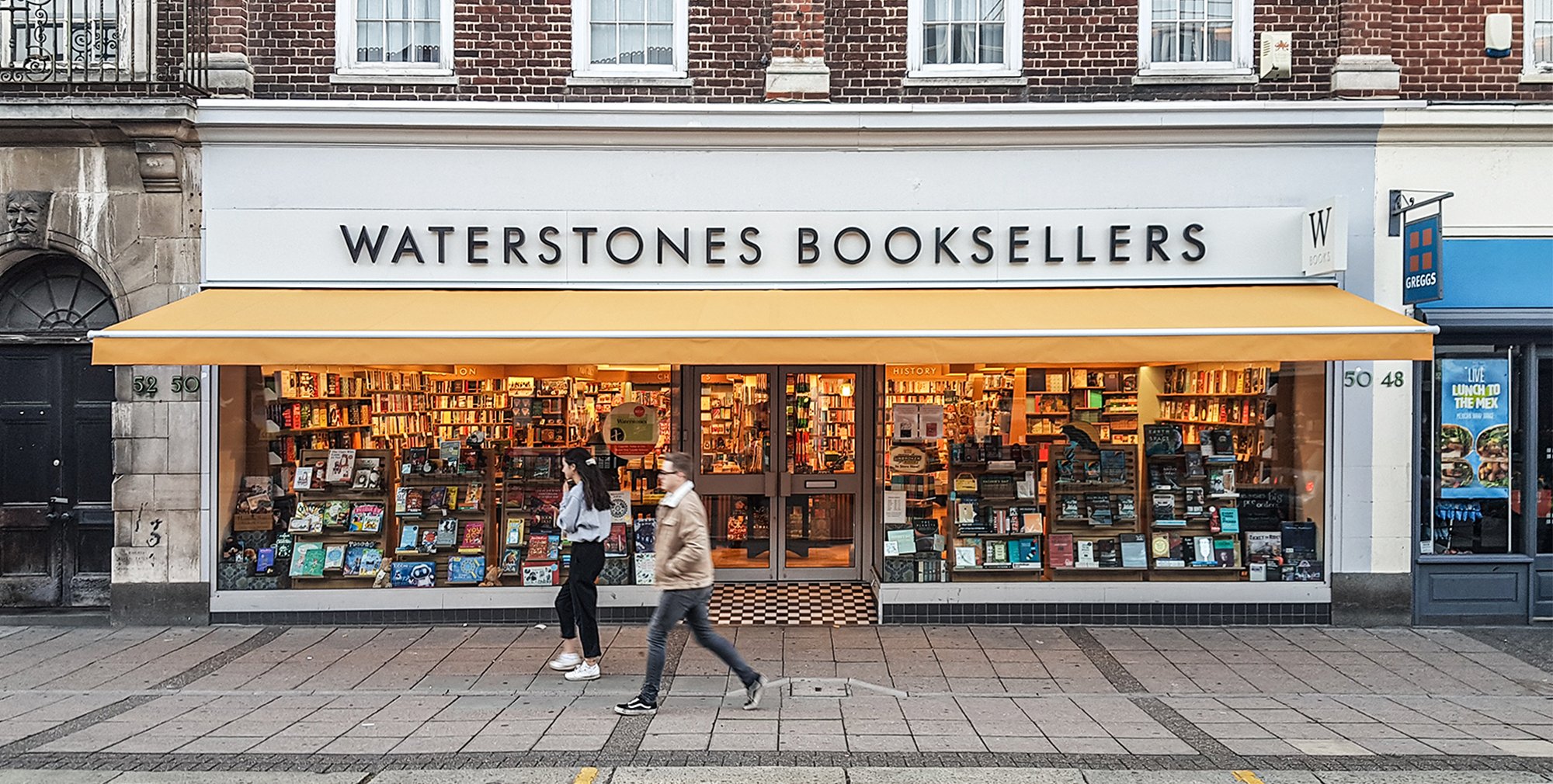 Classic awning for Waterstones, Epsom Morco Blinds